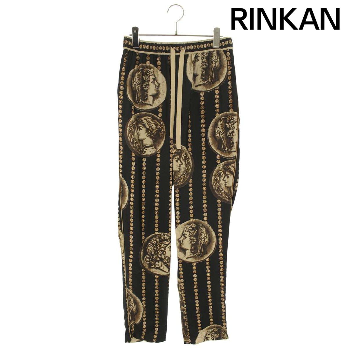 ドルチェアンドガッバーナ シルク総柄ロングパンツ メンズ 44