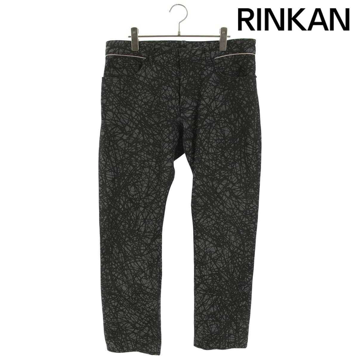 バレンシアガ 301832 TIE 29 総柄プリントレザーパッチデニムパンツ メンズ 34インチ