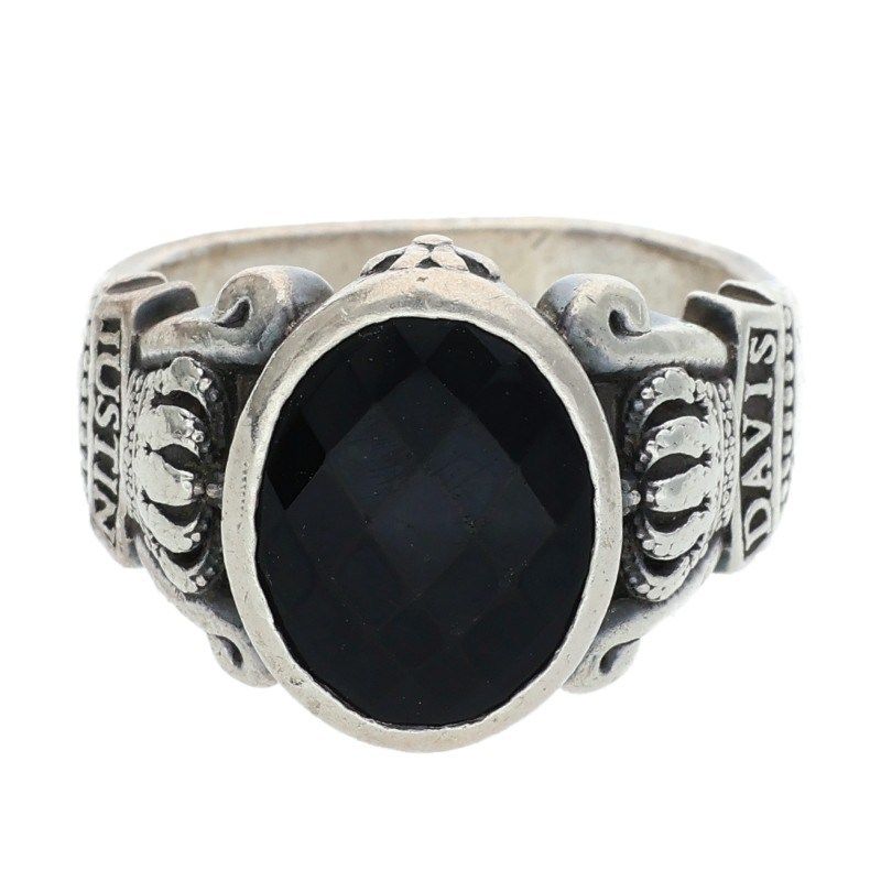 ジャスティンデイビス ストーン装飾シルバーリング メンズ 18号