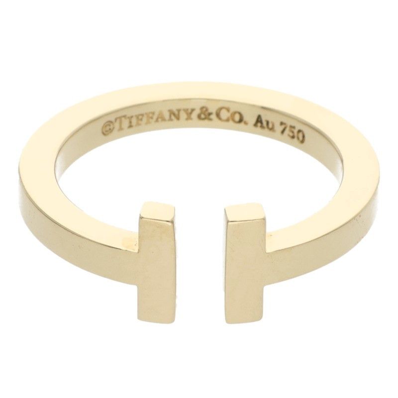 ティファニー Tスクエア K 18 YGリング メンズ 5号