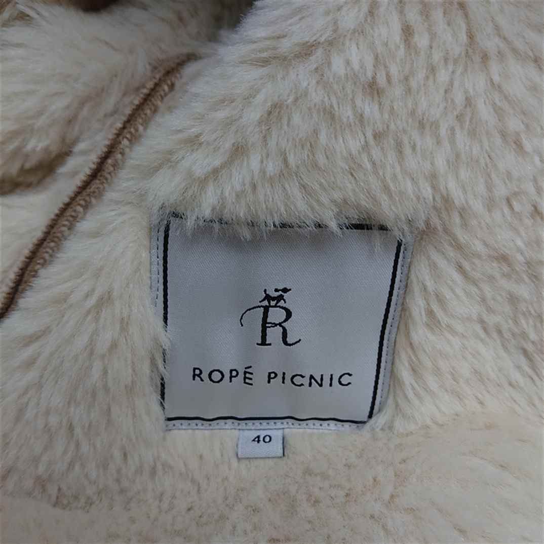 ロペ フェイクムートンフードコート ベージュ ◇ ⊇ 【ロペピクニック】フェイクムートン フード付きコート ベージュ