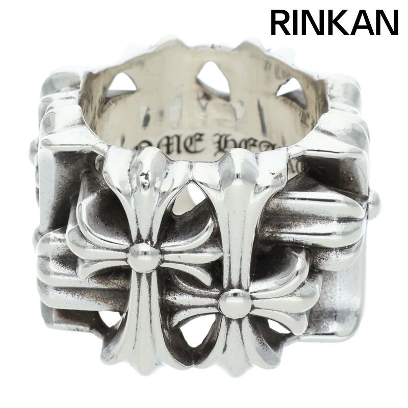 クロムハーツ SQUARE スクエアセメタリークロス シルバーリング メンズ 22.5号