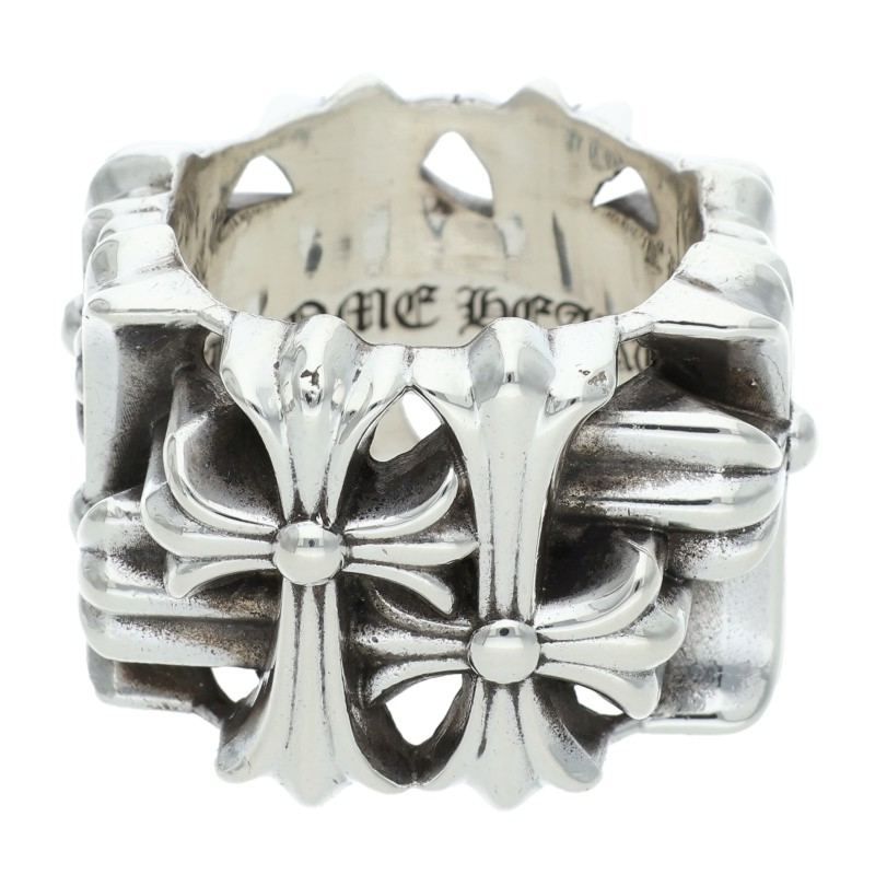 クロムハーツ SQUARE スクエアセメタリークロス シルバーリング メンズ 22 5号