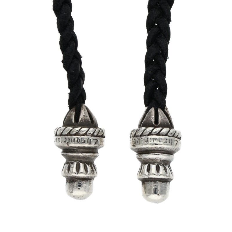 クロムハーツ LEATHER BRAID/ボロチップレザーブレード シルバー