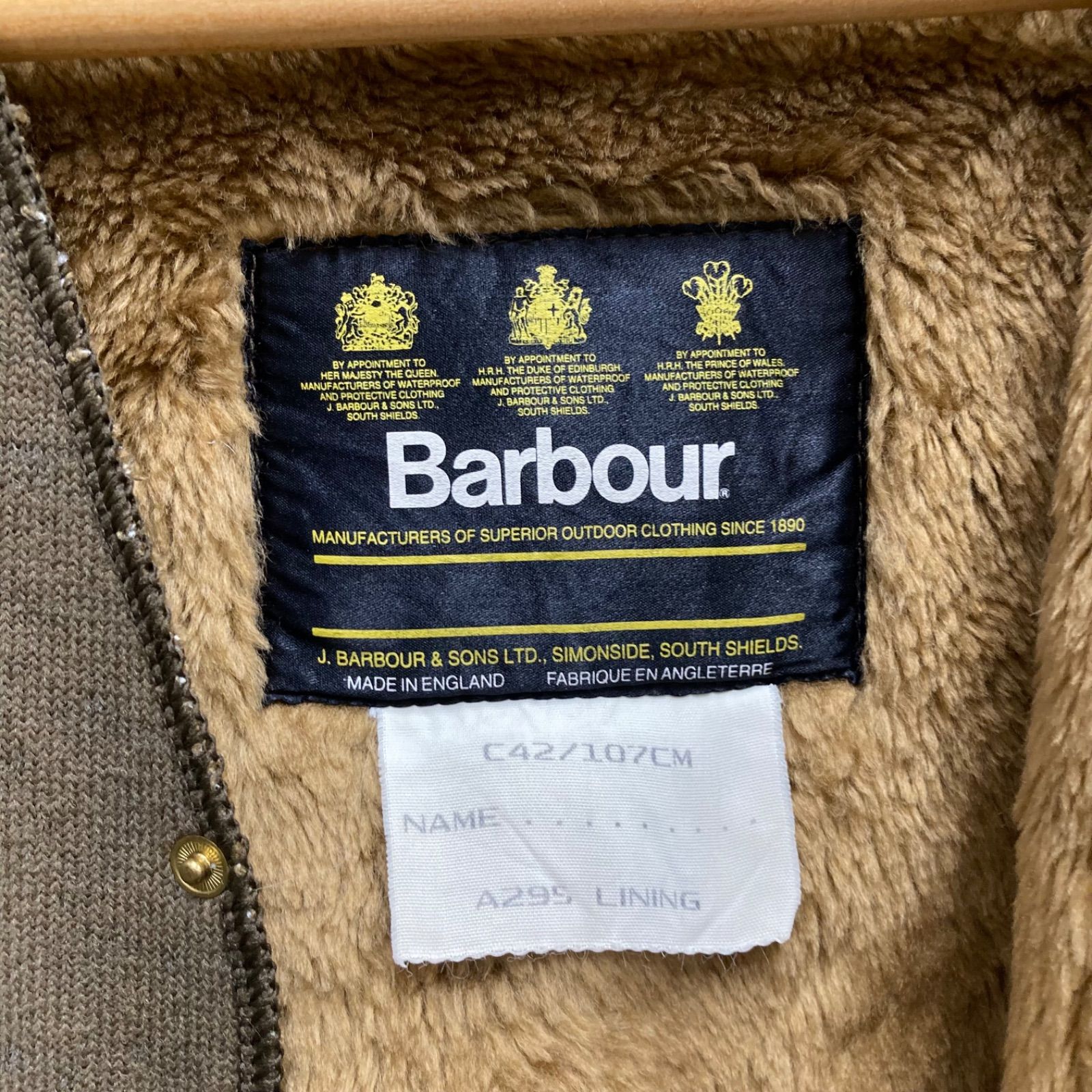 Barbour バブアーライナーファーベスト ボアベスト 42 平塚店 衣料品