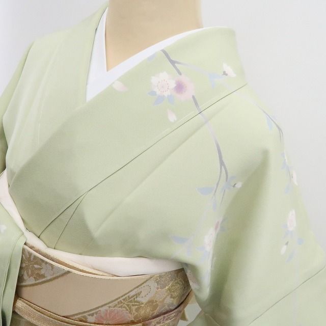 ❁tomihisa❁新品 手描き友禅 桜 着物 正絹 仕付け糸付 トールサイズ