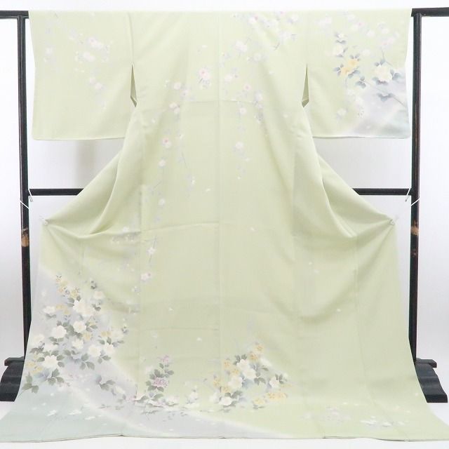 ❁tomihisa❁新品 手描き友禅 桜 着物 正絹 仕付け糸付 トールサイズ