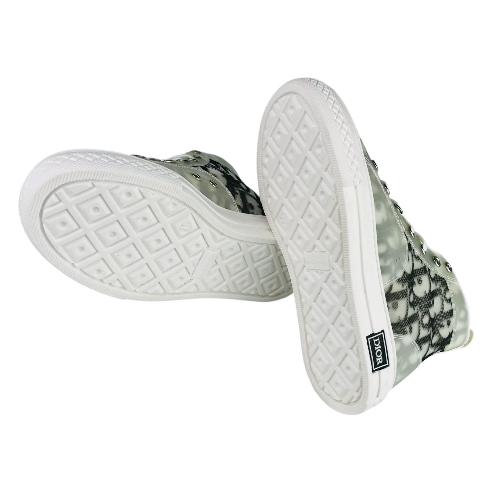  ♥ Christian Dior クリスチャンディオール キッズ B 23 リーグ オブリーク モノグラム総柄 テクニカル ファブリック ハイトップススニーカー 訳アリ 31|約20㎝相当 ユニセックス カジュアル キッズシューズ イタリア製 スニーカー キッズシューズ