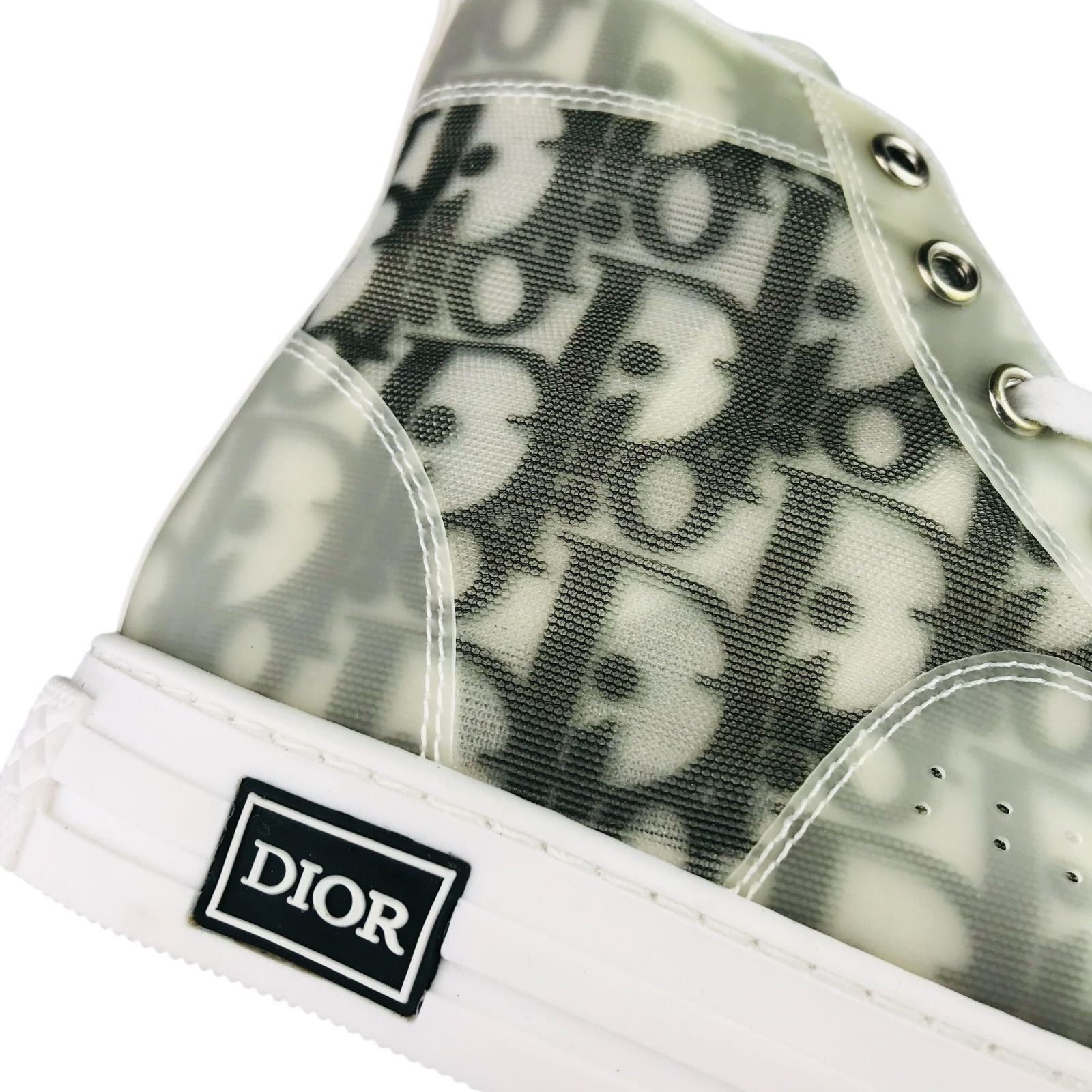 ♥ Christian Dior クリスチャンディオール キッズ B 23 リーグ オブリーク モノグラム総柄 テクニカル ファブリック ハイトップススニーカー 訳アリ 31|約20㎝相当 ユニセックス カジュアル キッズシューズ イタリア製