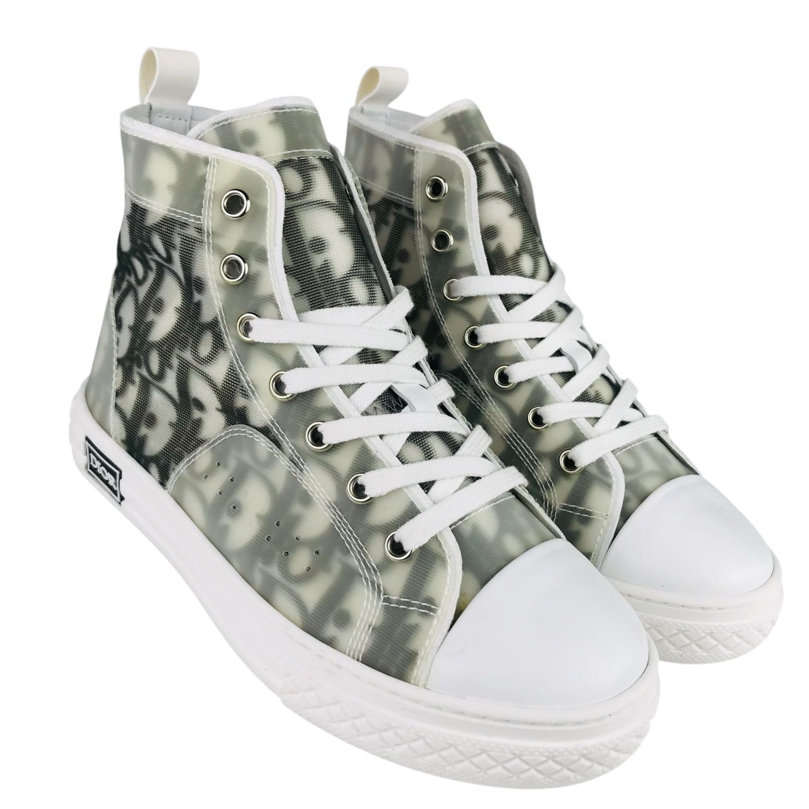 Christian Dior クリスチャンディオール キッズ B 23 リーグ オブリーク モノグラム総柄 テクニカル ファブリック ハイトップススニーカー 訳アリ 31 約20㎝相当 ユニセックス カジュアル キッズシューズ イタリア製