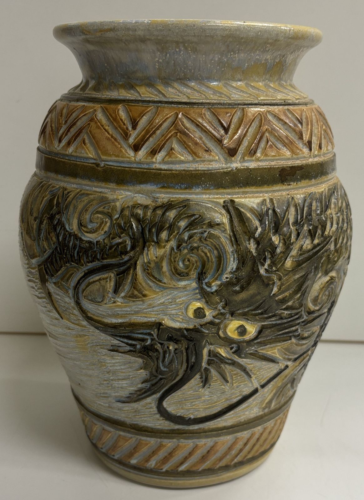 陶器製 龍 壺 花瓶