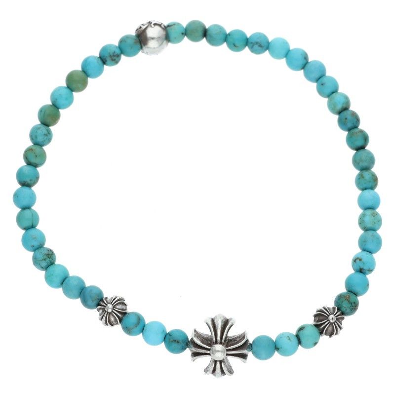 クロムハーツ 4 mm BEAD ターコイズビーズブレスレット メンズ