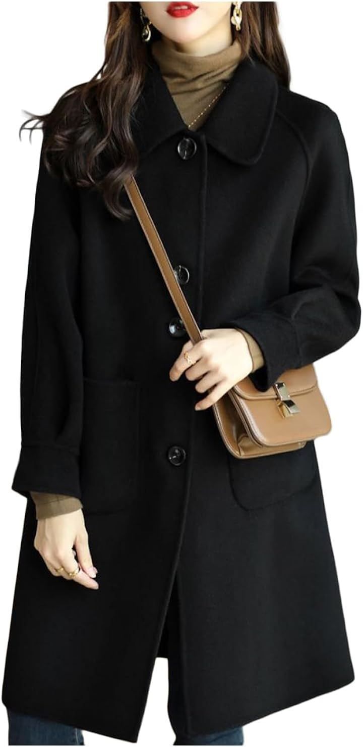 Lilly chocolate チェスターコート レディース 冬 アウター 秋冬 ミドルコート ブラック XL