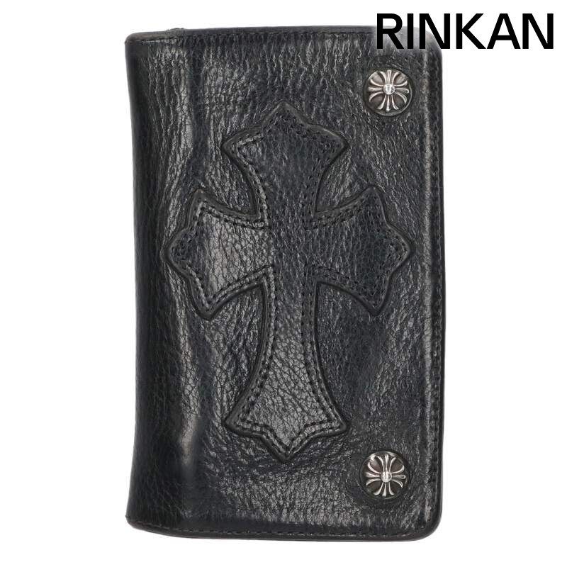 クロムハーツ 1 ZIP CROSS PATCH|1ジップ クロスパッチ付きクロスボタンレザーウォレット財布 メンズ