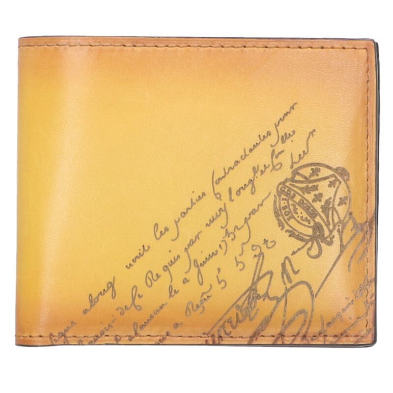 ベルルッティ マコレ カリグラフィレザー二つ折り財布 メンズ