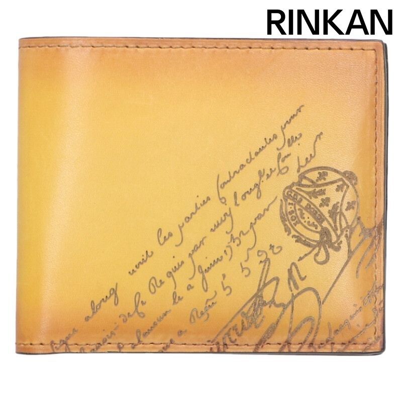 ベルルッティ マコレ カリグラフィレザー二つ折り財布 メンズ