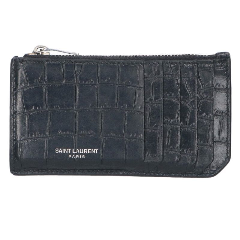 サンローランパリ 609362 クロコ型押しフラグメントカードコインケース