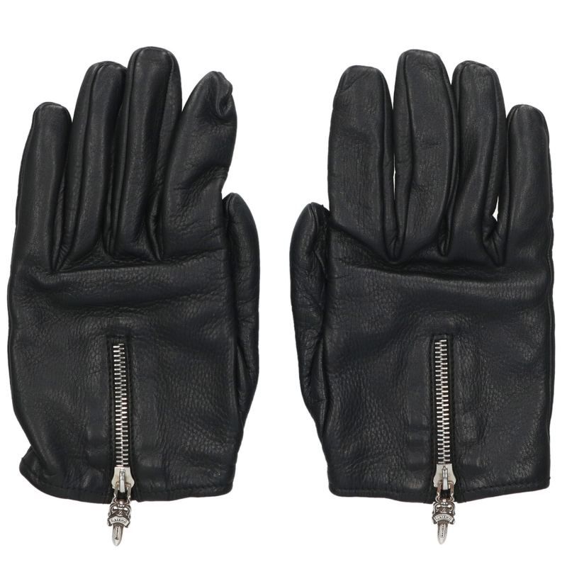 クロムハーツ DGR ZIP GROVE ダガージップグローブ 裏地カシミアレザーグローブ メンズ 9