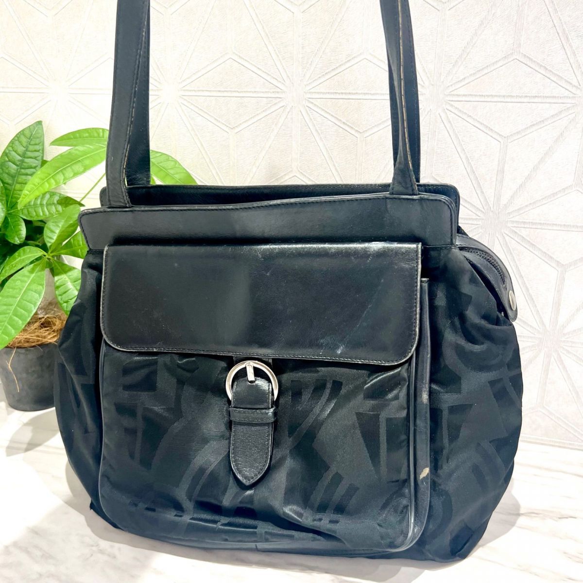 ハンドメイドシュシュM-3968♡花柄サテン♡