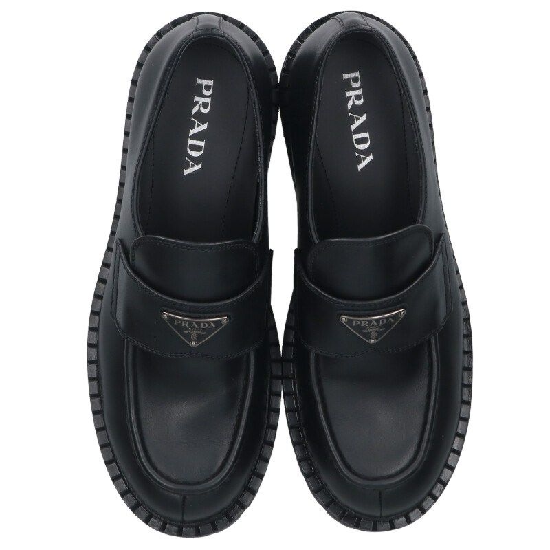  プラダ 2 DE 151 三角ロゴプレートレザーシューズ メンズ 9 5 その他 靴