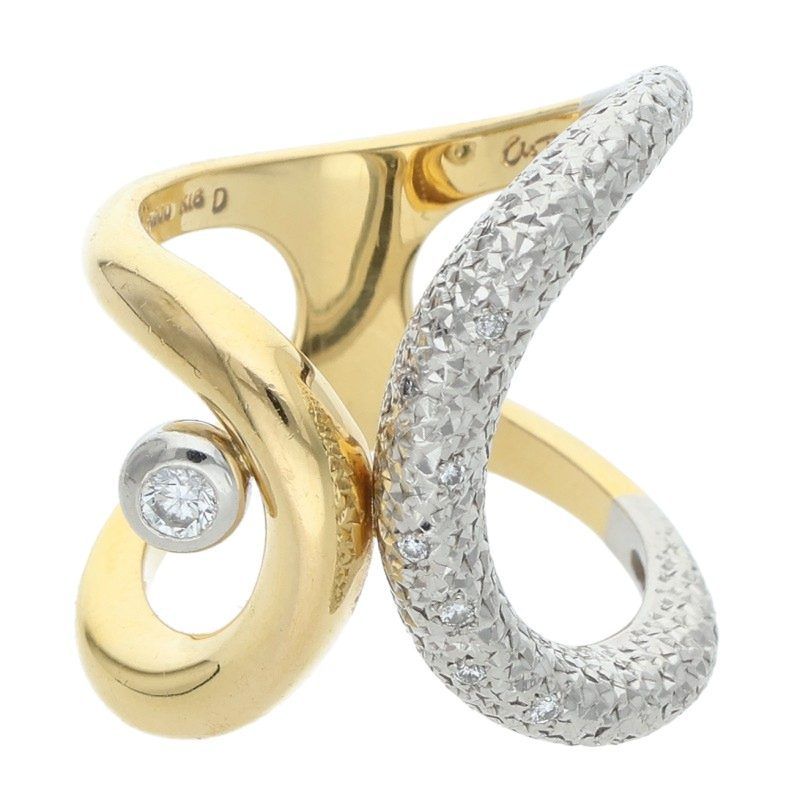 アズタイム K 18 YG PT 900コンビ1ダイヤリング メンズ 13号