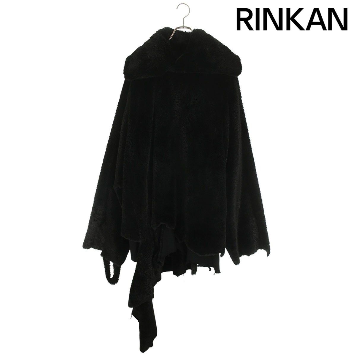 バレンシアガ 808948 TFQ 04 アシンメトリーカットフェイクファーコート レディース 34