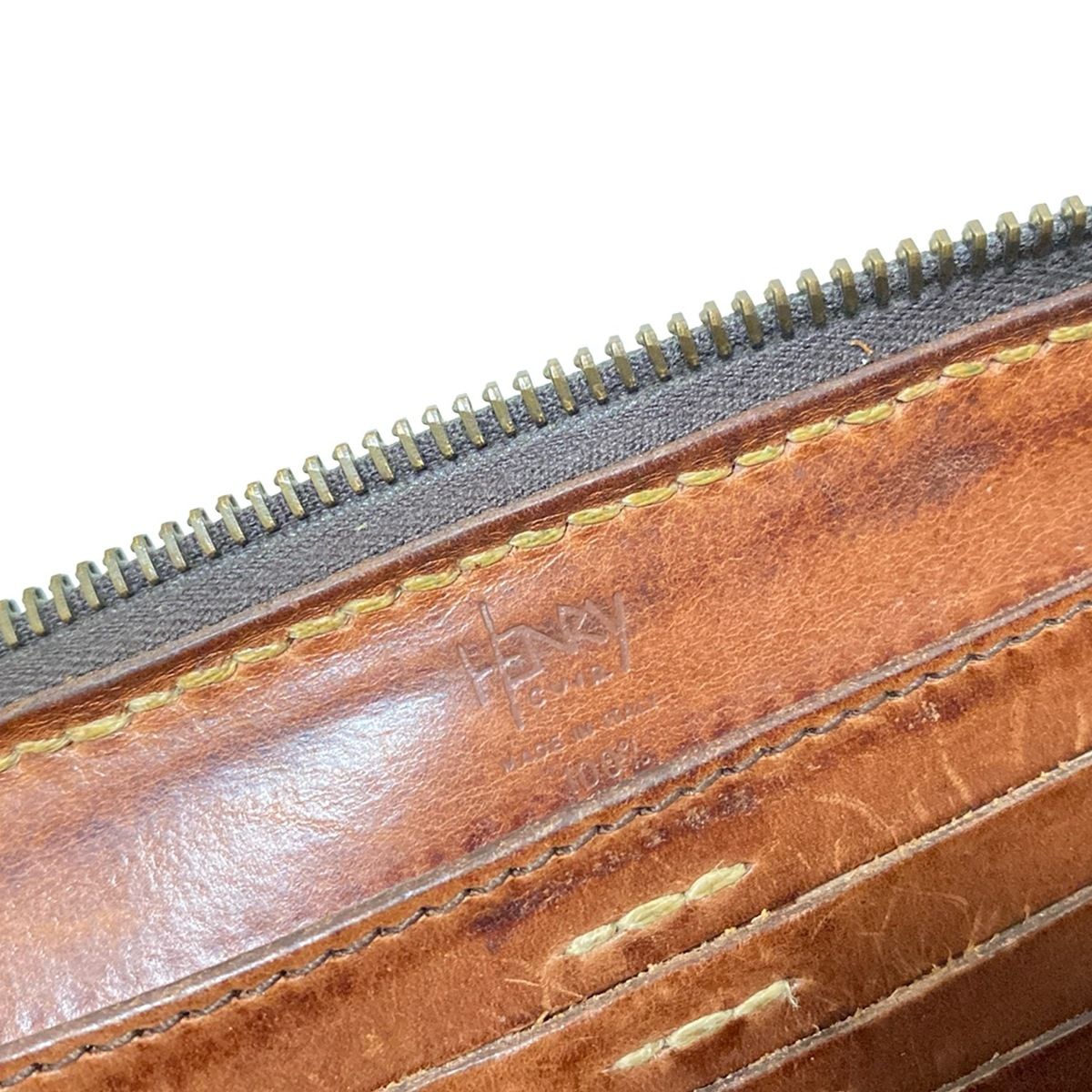 HENRY CUIR(アンリークイール) 長財布 - ダークブラウン ラウンド