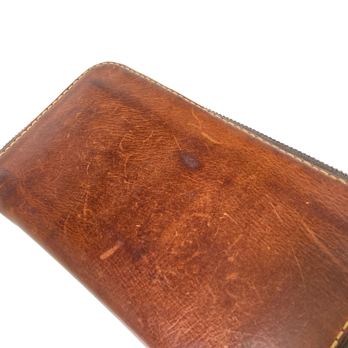 HENRY CUIR(アンリークイール) 長財布 - ダークブラウン ラウンド