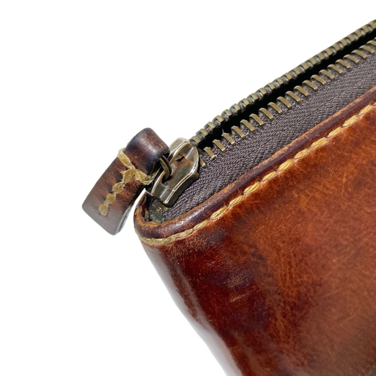 HENRY CUIR(アンリークイール) 長財布 - ダークブラウン ラウンド