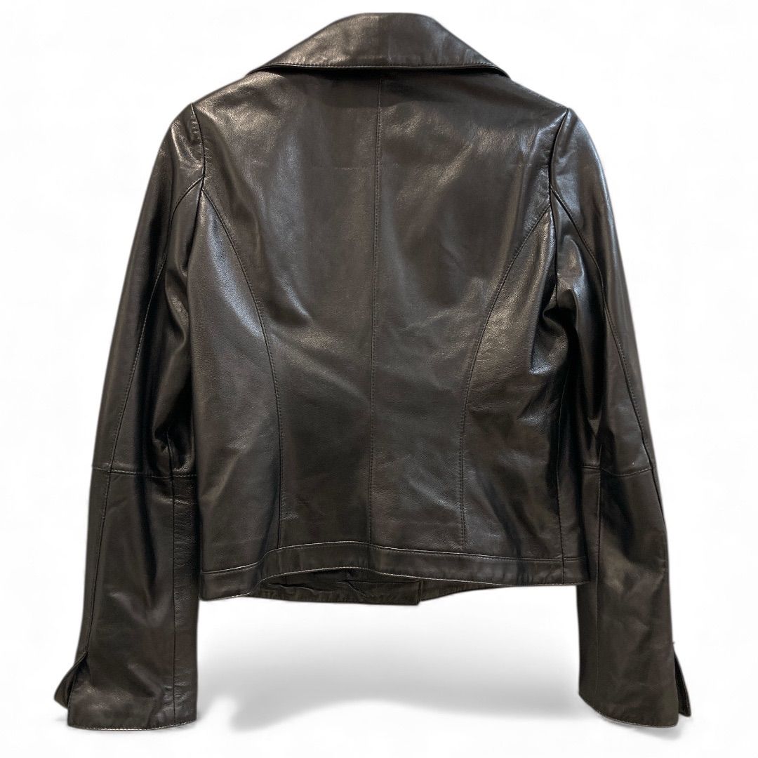 美品 JEAN-LOUIS SCHERRER ジャンルイ シェレル ラムレザー ライダース 