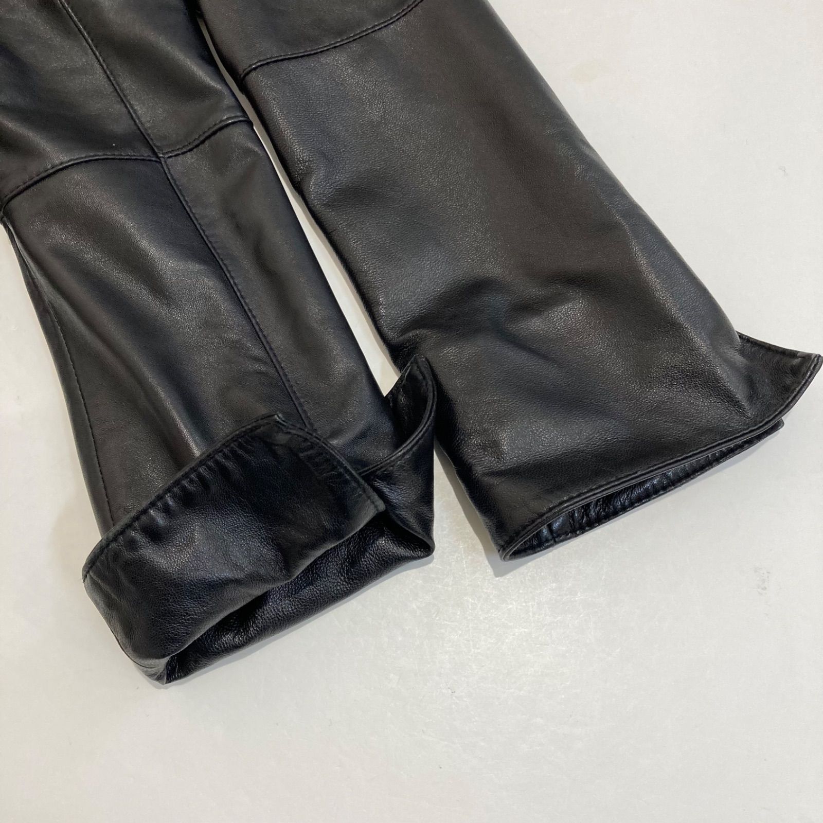 美品 JEAN-LOUIS SCHERRER ジャンルイ シェレル ラムレザー ライダース 