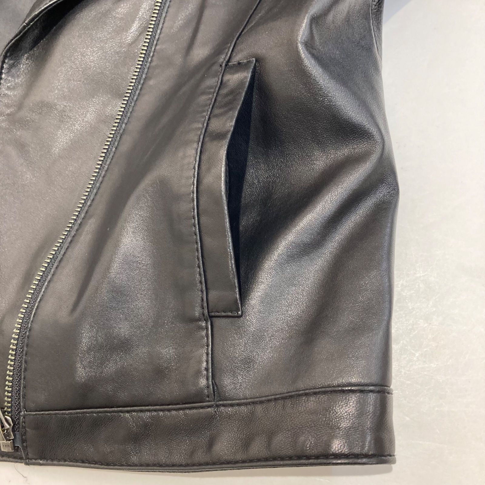 美品 JEAN-LOUIS SCHERRER ジャンルイ シェレル ラムレザー ライダース 