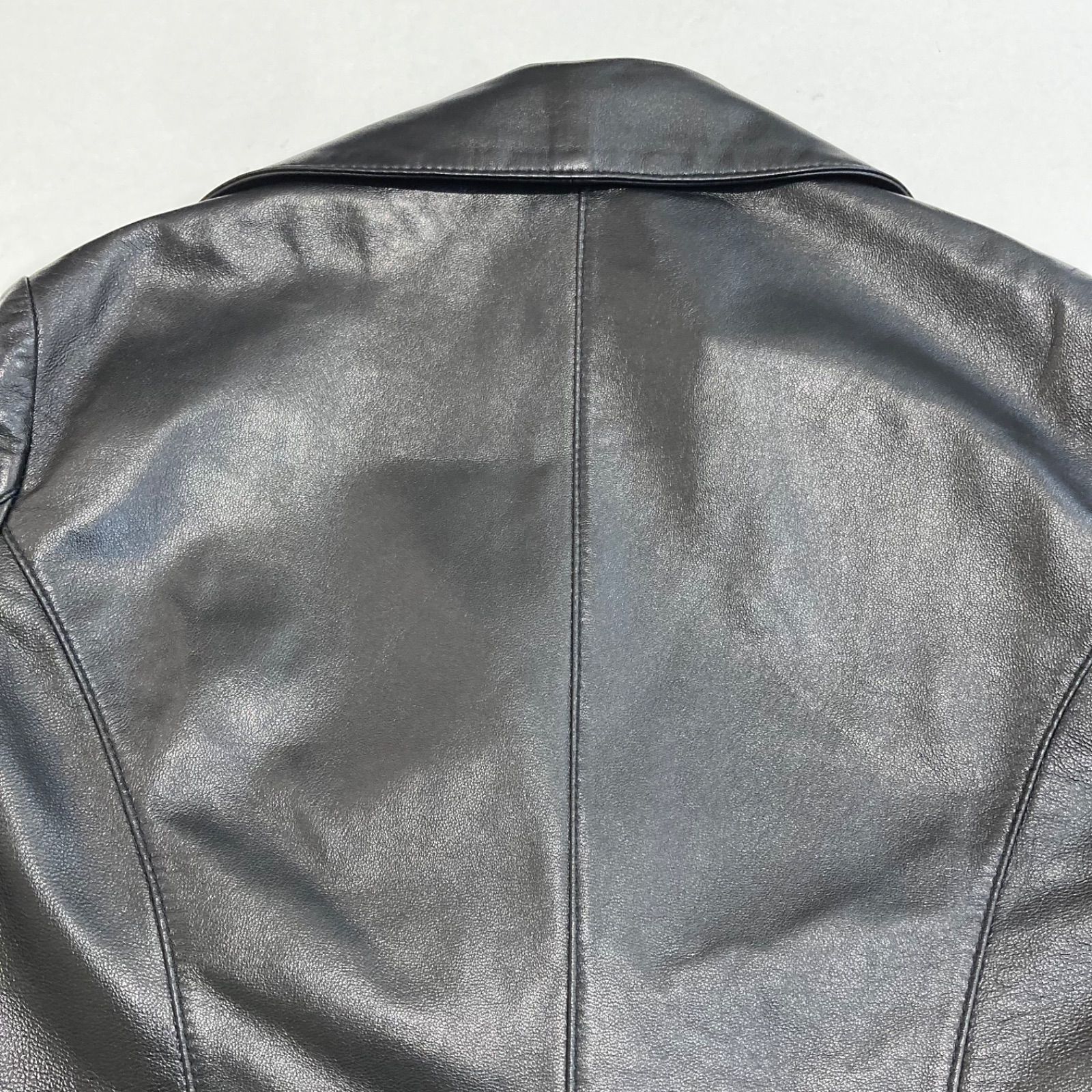 美品 JEAN-LOUIS SCHERRER ジャンルイ シェレル ラムレザー ライダース 