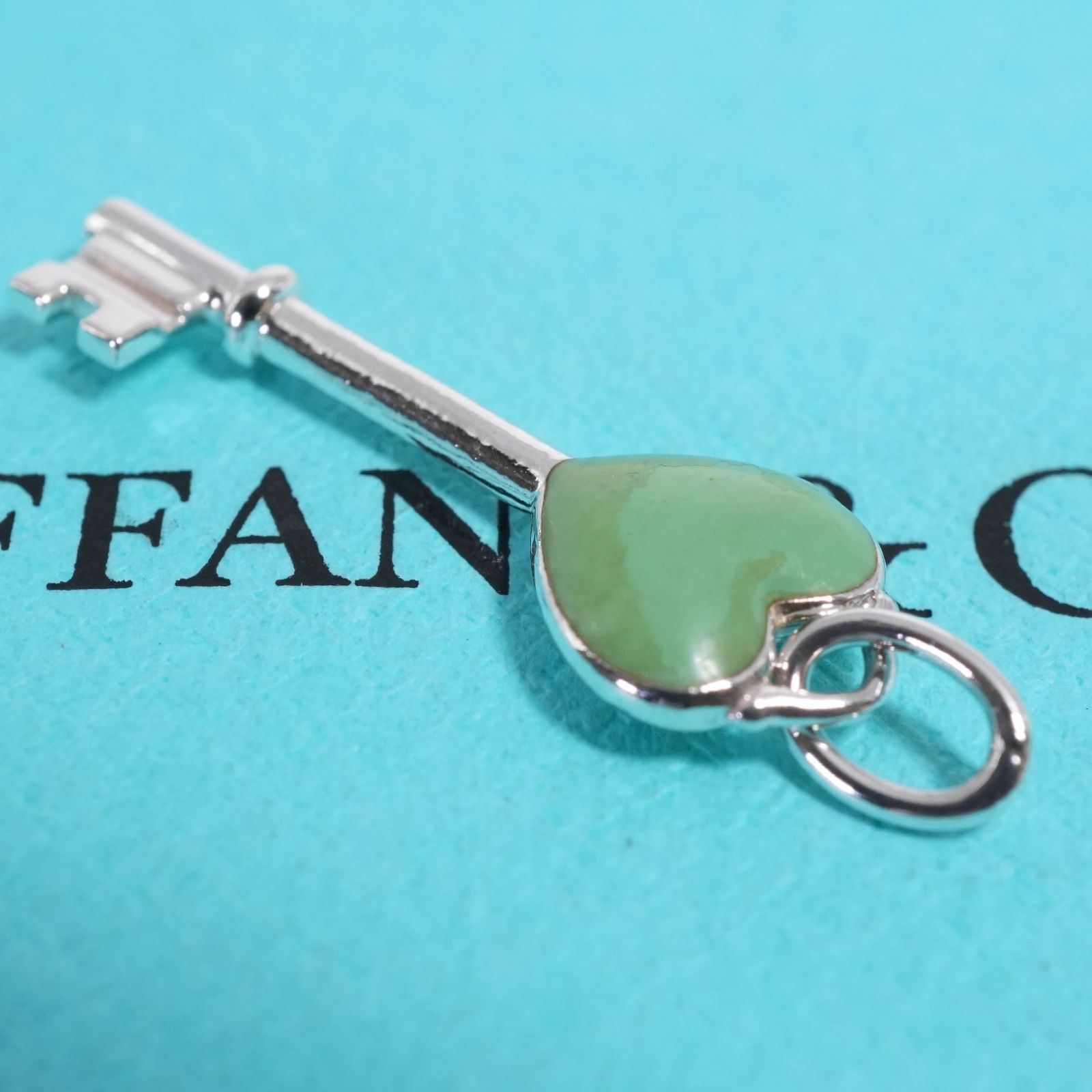 ティファニー ハート ブルー エナメル キー スモール チャーム/25-2180