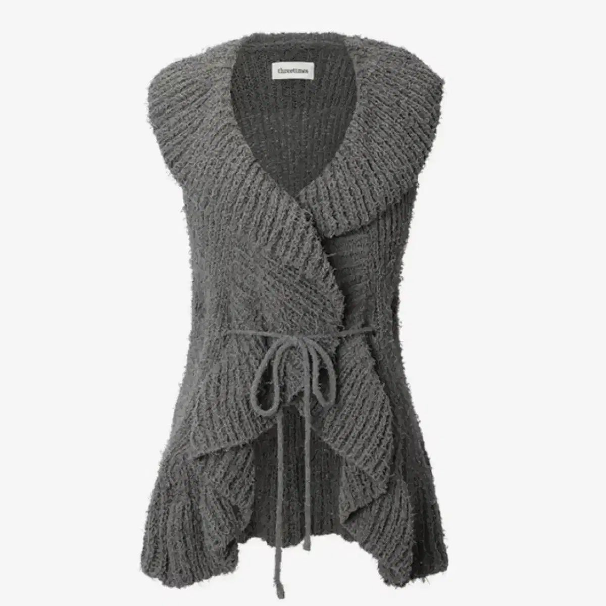 スリータイムズ ラッフル ベスト チャコール