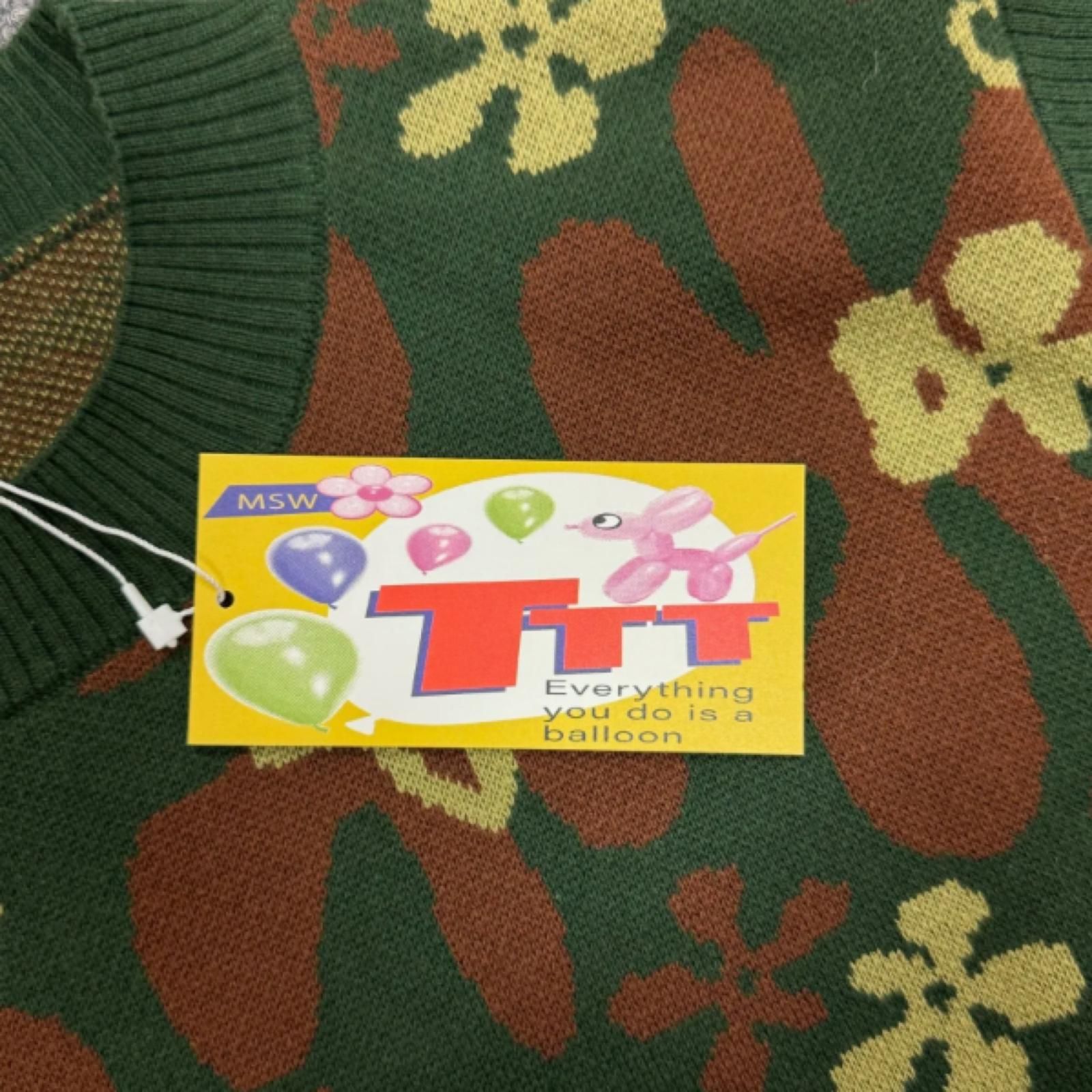 参考上代19800円 未使用 TTT_MSW 23SS Flower Camo Knit Vest フラワー