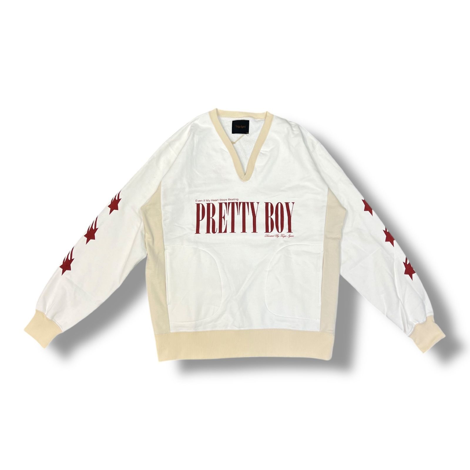 参考上代30800円 Taiga igari PrintSweat プリティーボーイプリントスウェット トレーナー タイガイガリ ホワイト M 1083 A 1