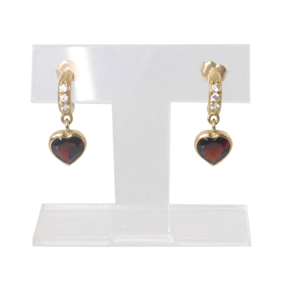 STAR JEWELRY/スタージュエリー ガーネット ハート モチーフ ピアス 