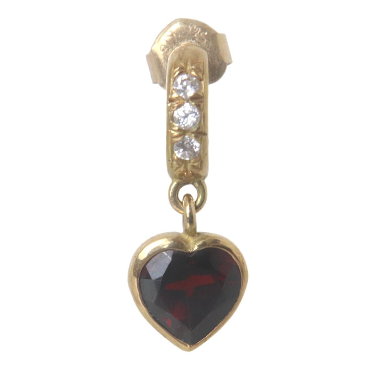 STAR JEWELRY/スタージュエリー ガーネット ハート モチーフ ピアス