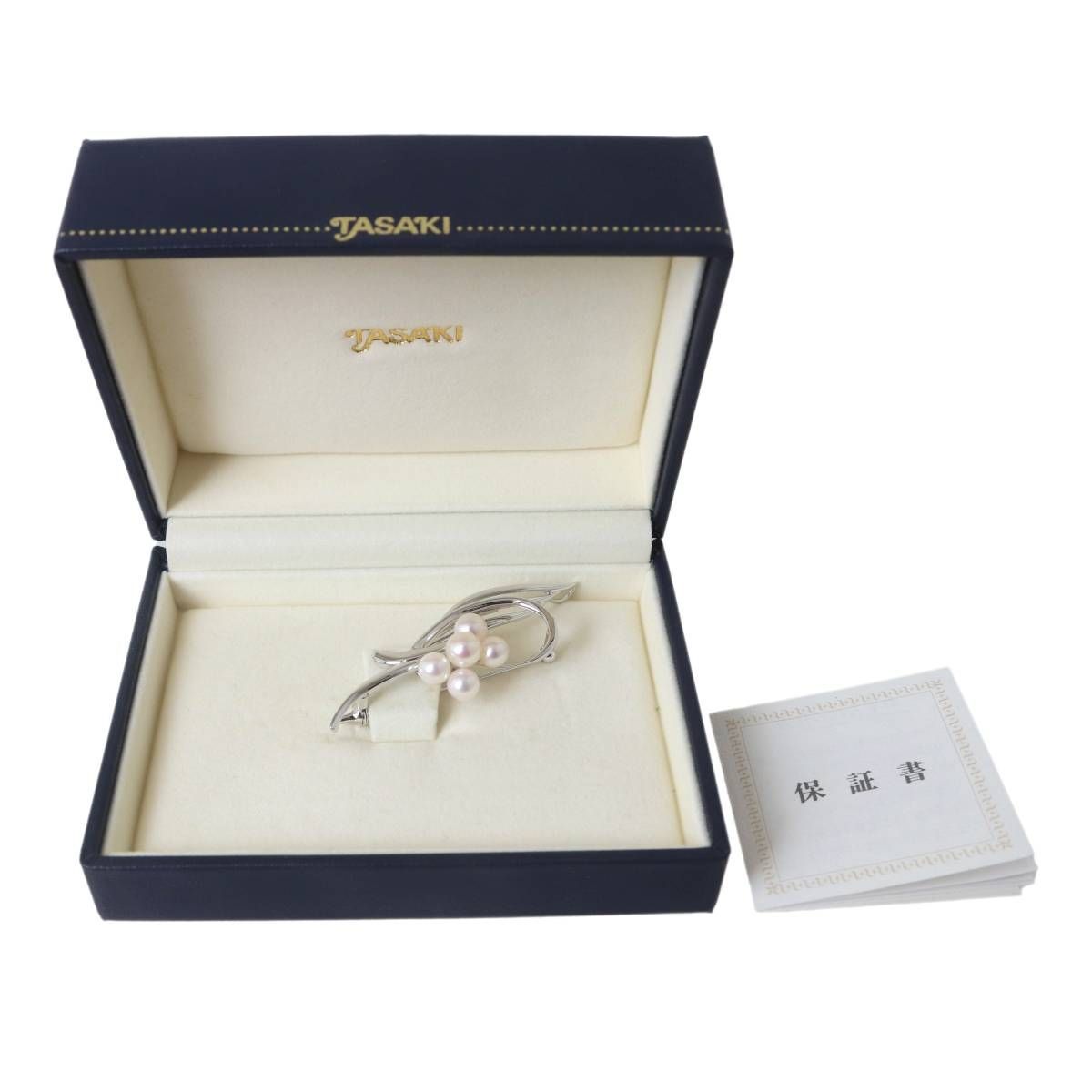 TASAKI 田崎真珠 パール ブローチ 本真珠×SILVER 箱 cm 5粒 5.6~6.3 mm 重量6.2 g NT Aランク