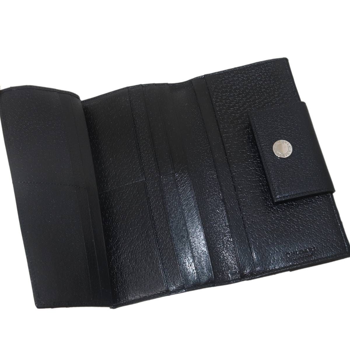  BVLGARI ブルガリ 三つ折り長財布 ロゴマニア ブラック ジャガード レザー NO ABランク 長財布 小物