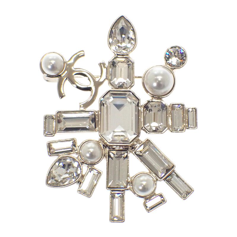 シャネル CHANEL クリスタルパール G 22 C ブローチ メタル ゴールド レディース 上品 結婚式 フォーマル Aランク