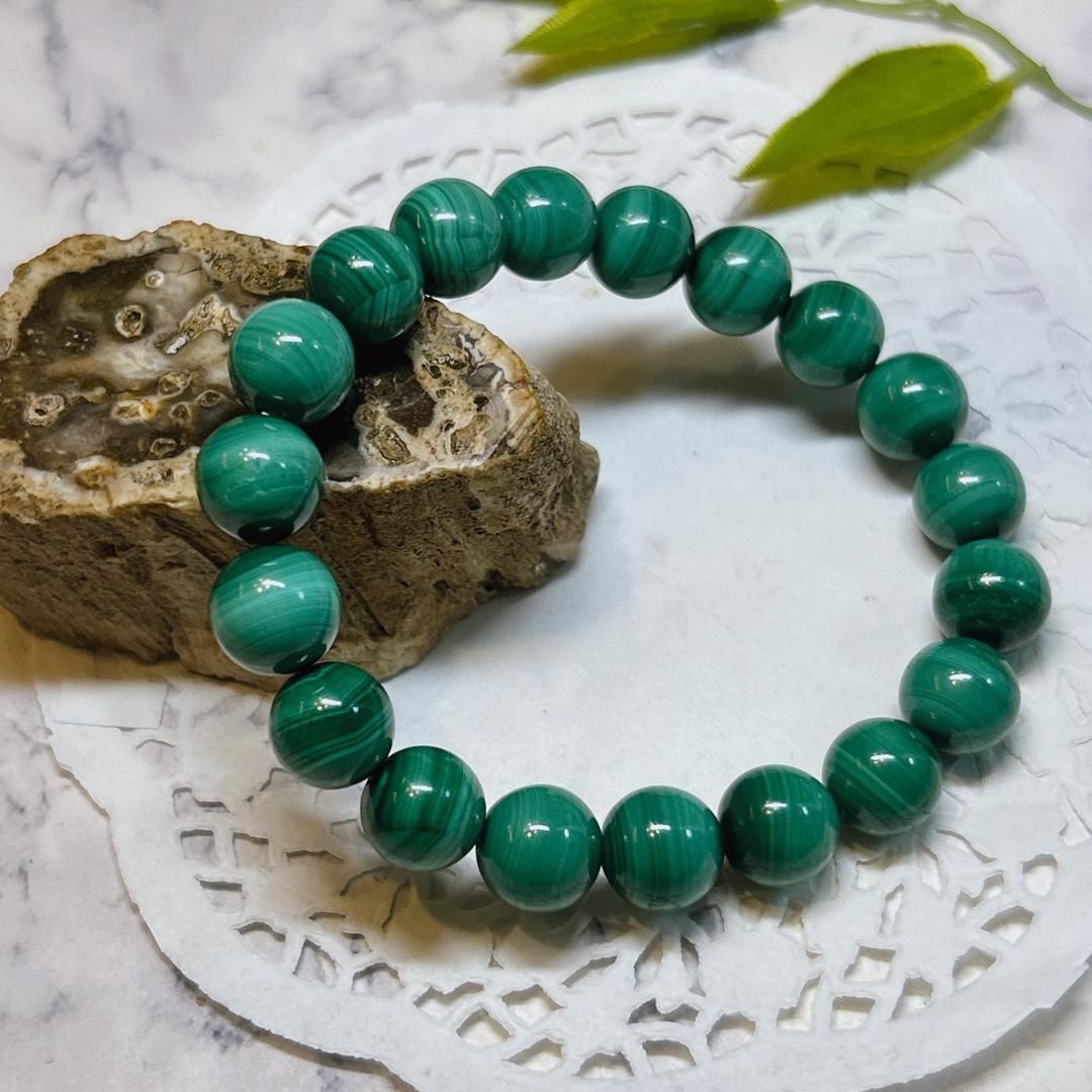 E16876】マラカイト 10㎜ ブレスレット Malachite＊bracelet 天然石