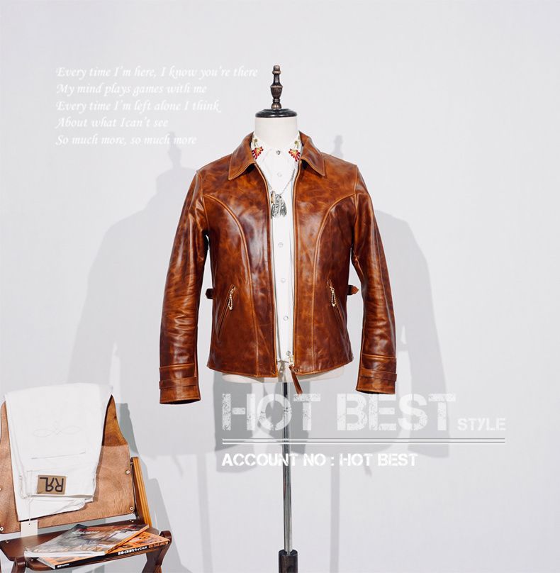 1 4 mm ホースハイド 復刻40 sスタイル シングルライダース メンズ レザージャケット 植物鞣し 馬革