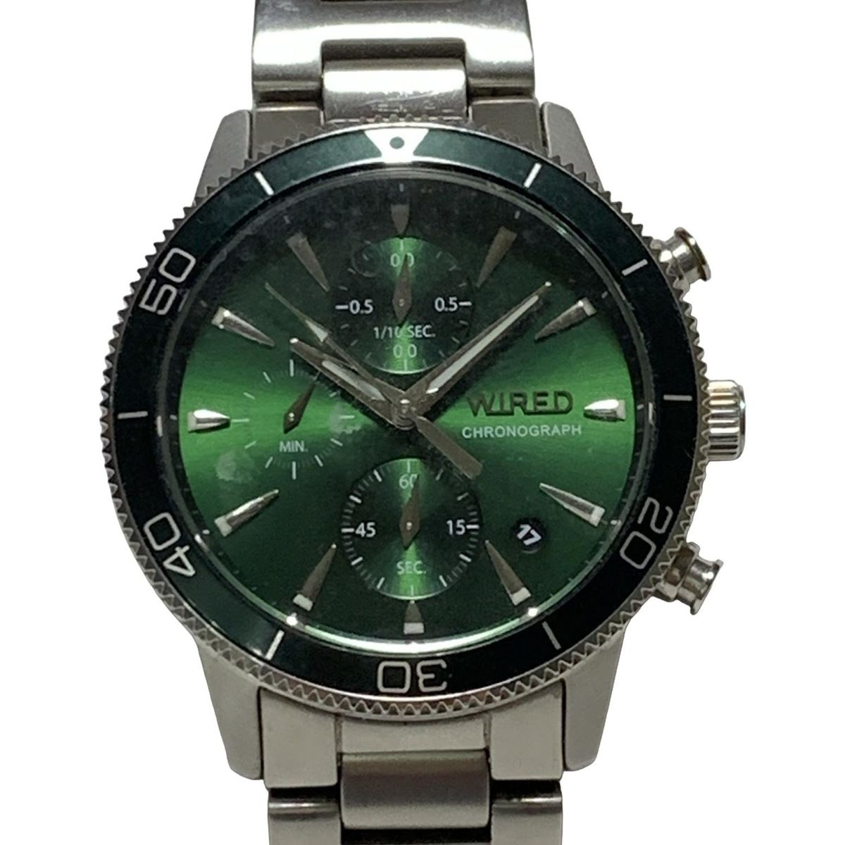 WIRED ワイアード 腕時計 VD 57 KKE 0 メンズ クロノグラフ グリーン