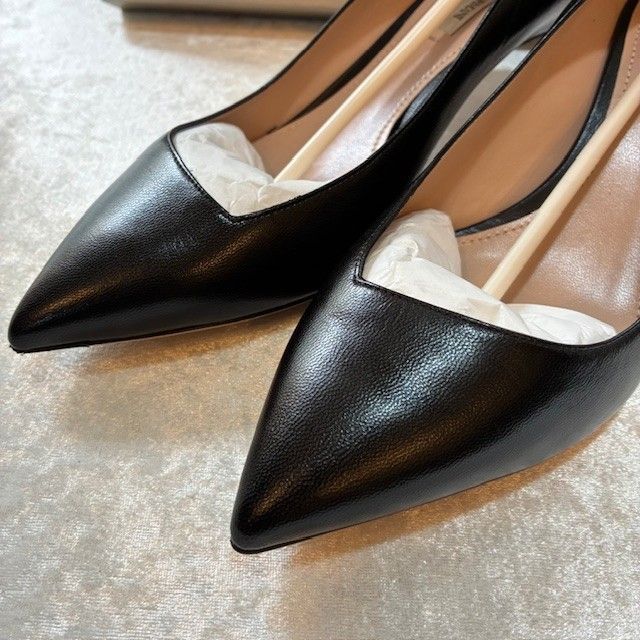 ジョルジオアルマーニ GEORGIO ARMANI ブラックレザー ポインテッド