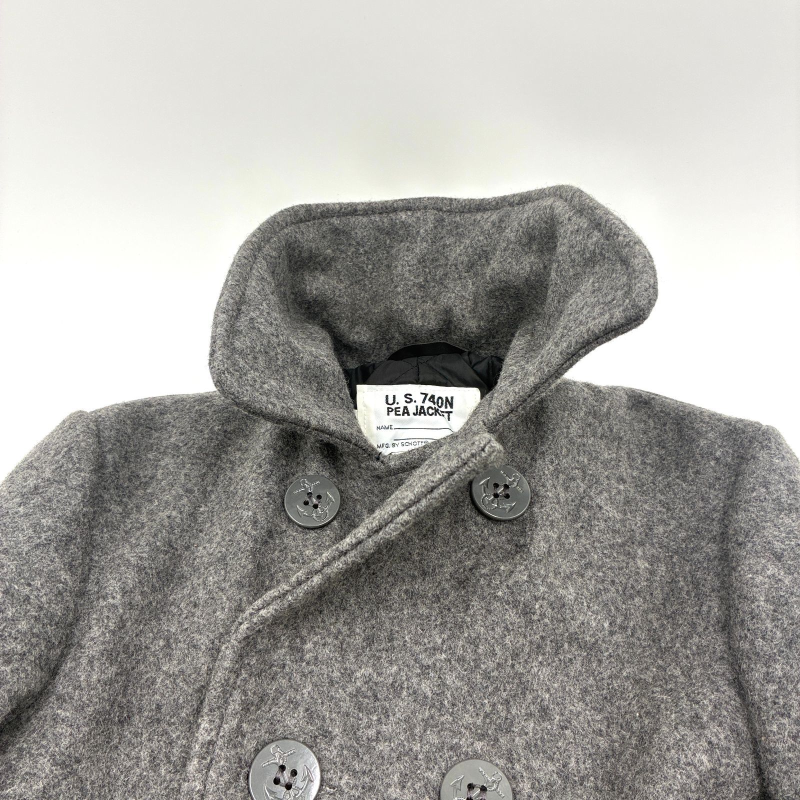 美品 SCHOTT NYC ショット U.S.740N ピーコート ウール グレー メンズ