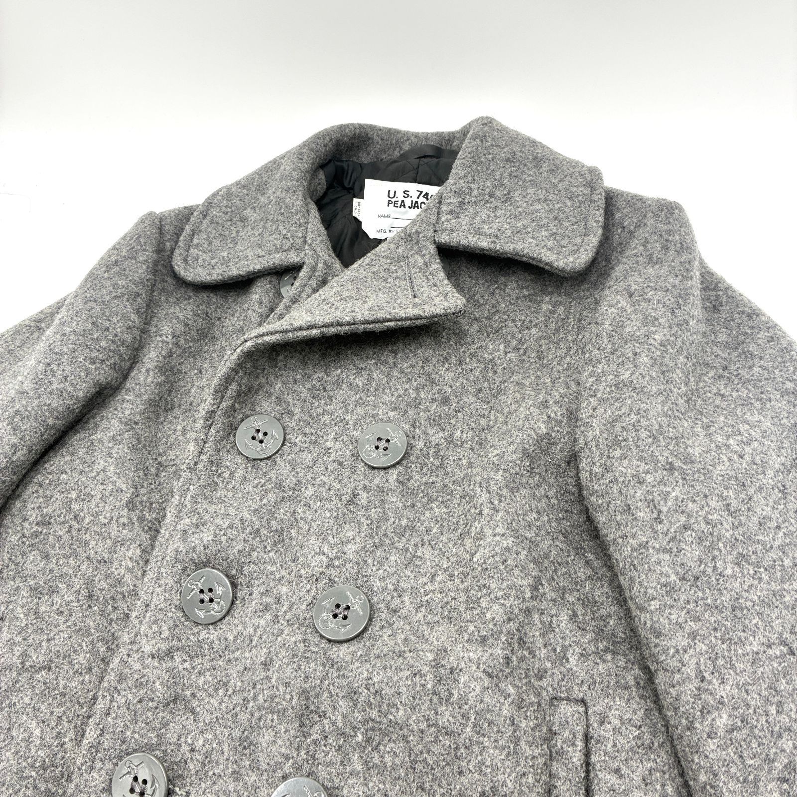 極美品■schott ピーコート　740 キルティング　40 USA製　グレー 極美品□schott ピーコート 740 キルティング 40 USA製 グレー - メルカリ