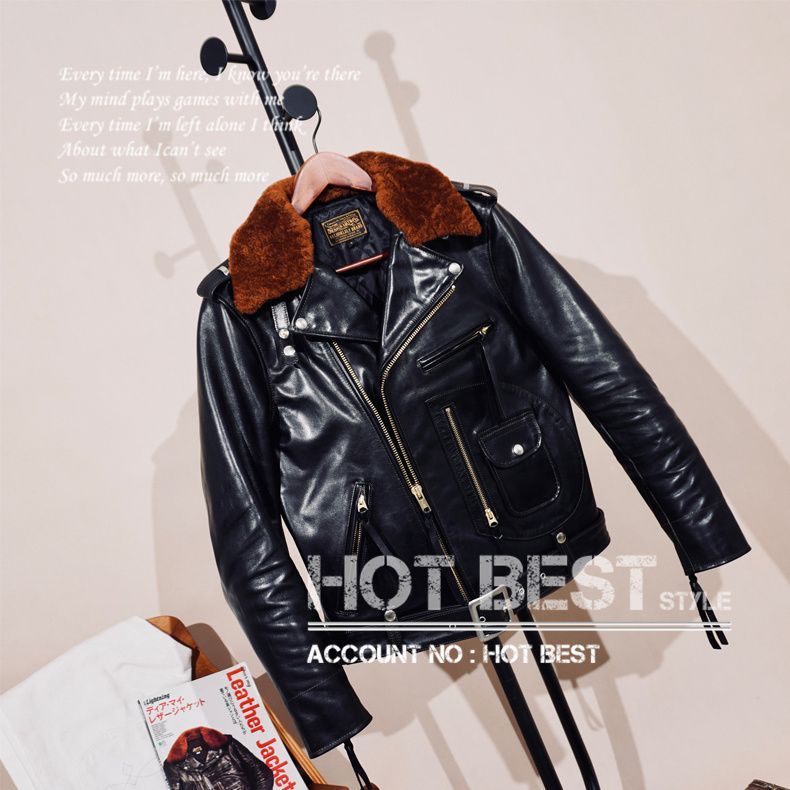 1.6 mm 黒芯ホースハイド 50 s ダブルライダース レザージャケット Dポケット タンニンなめし J-24タイプ 馬革