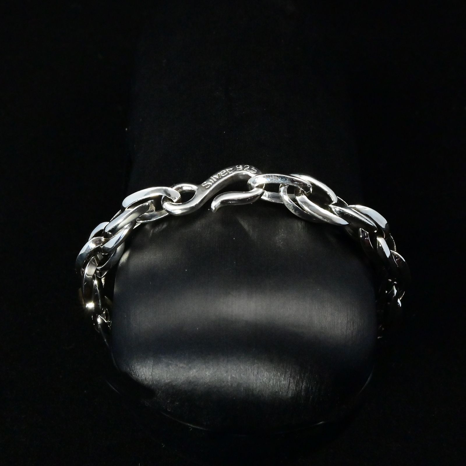 螺旋が導く気品と力強さ｜重厚シルバー925ダブルスクリューチェーンブレスレット